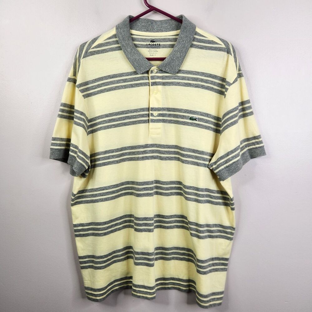 Lacoste Mens Short Sleeve Colorblock Striped Regular Fit Polo Short 7 - XXL